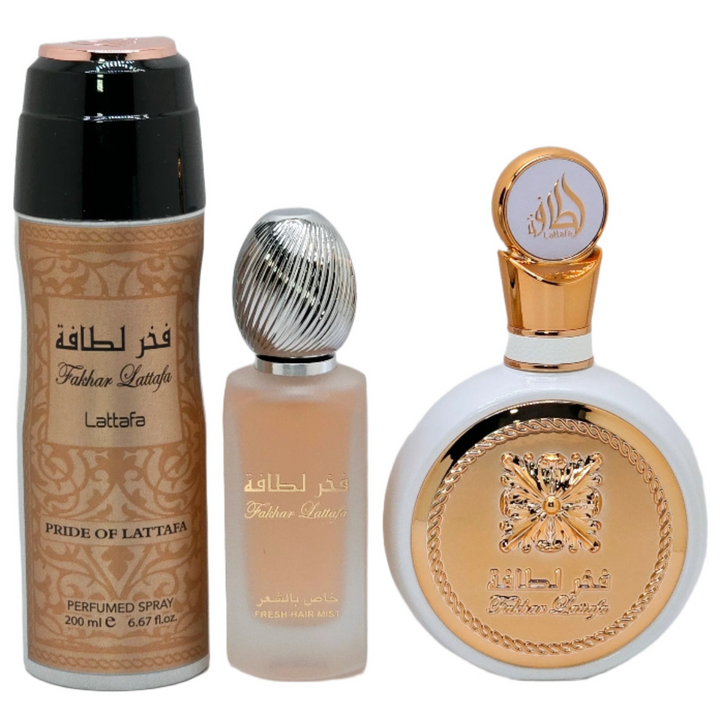 Lattafa Fakhar Eau De Parfum for Women – 3 Piece Set
